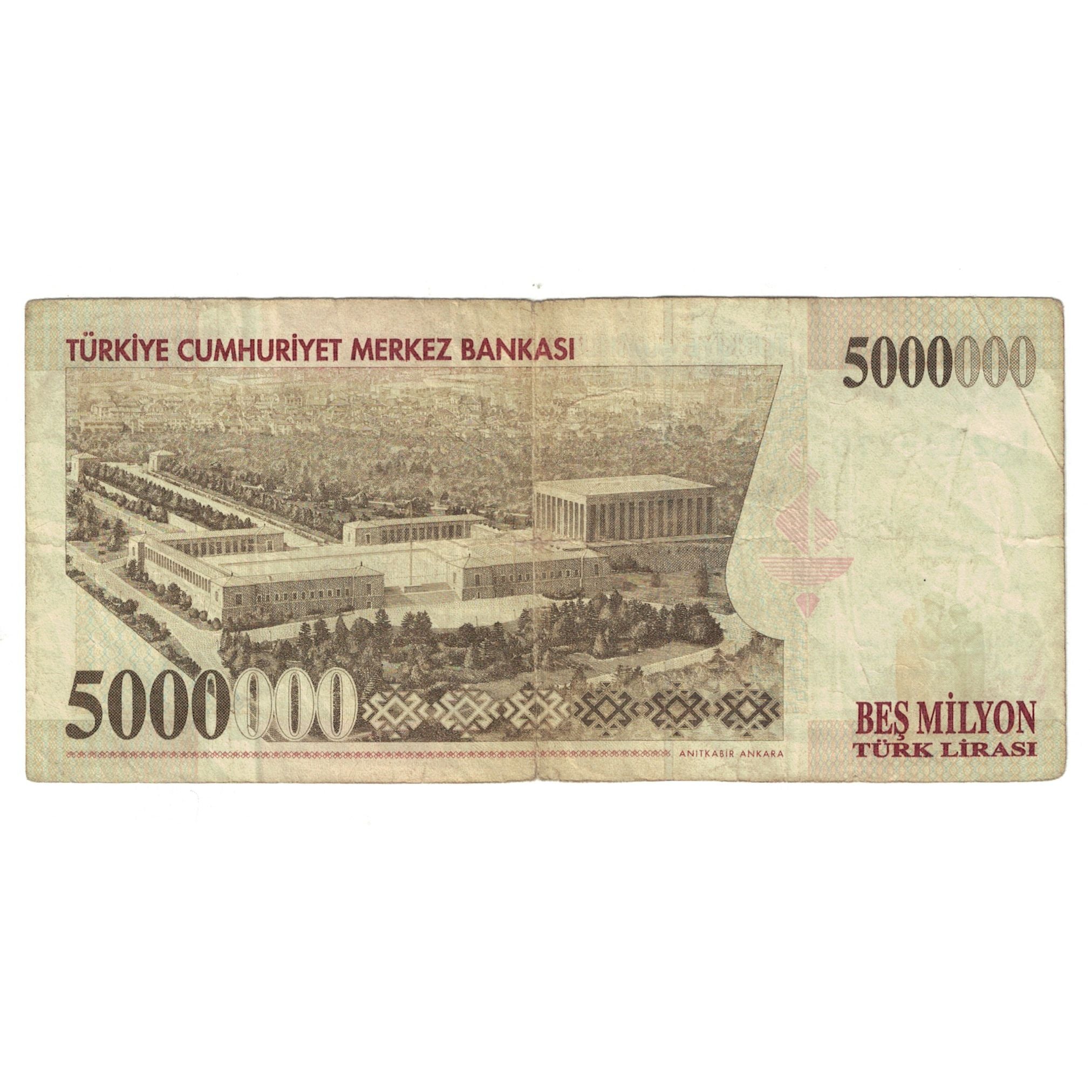 Banknote, Turkey, 5,000,000 Lira, L.1970, KM:210, VF(20-25)