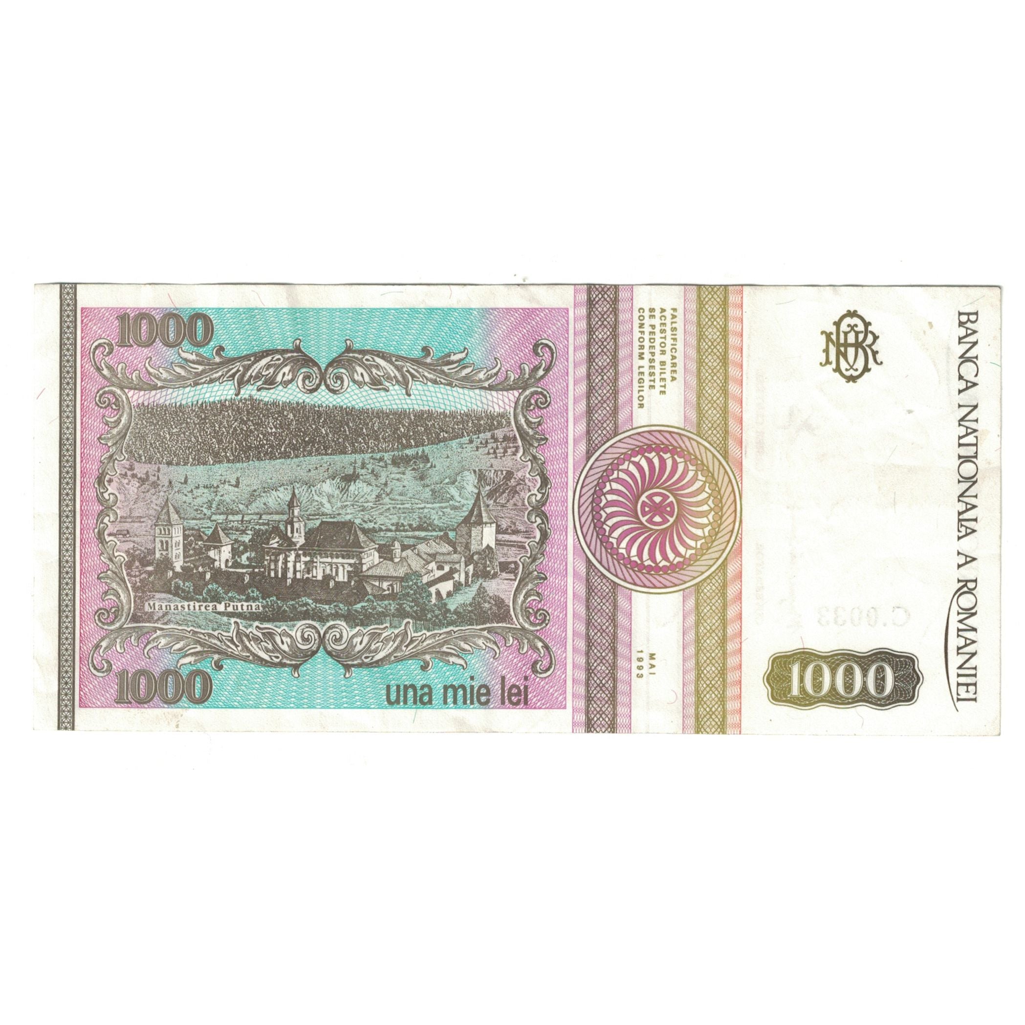 Banknote, Romania, 1000 Lei, 1993, Mai 1993, KM:102, EF(40-45)