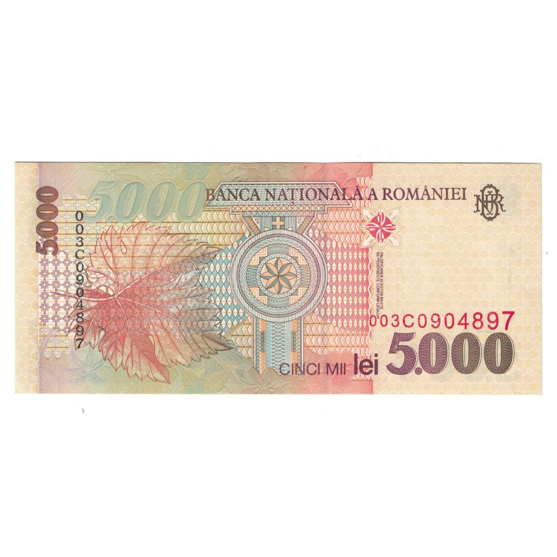 Geldschein, Rumänien, 5000 Lei, 1998, KM:107a, UNZ