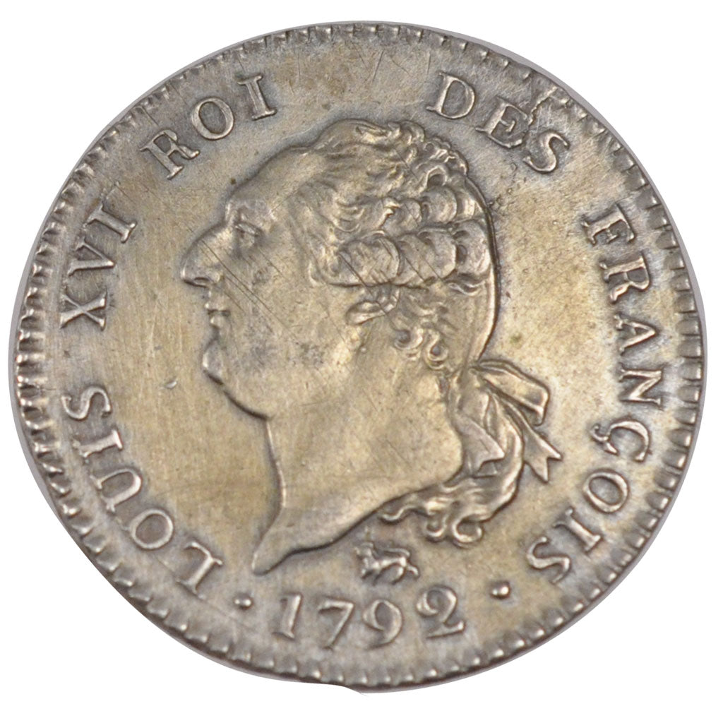FRANCE, 30 sols françois, 30 Sols, 1792, Paris, KM #606.1, AU(50-53), Silver, G.