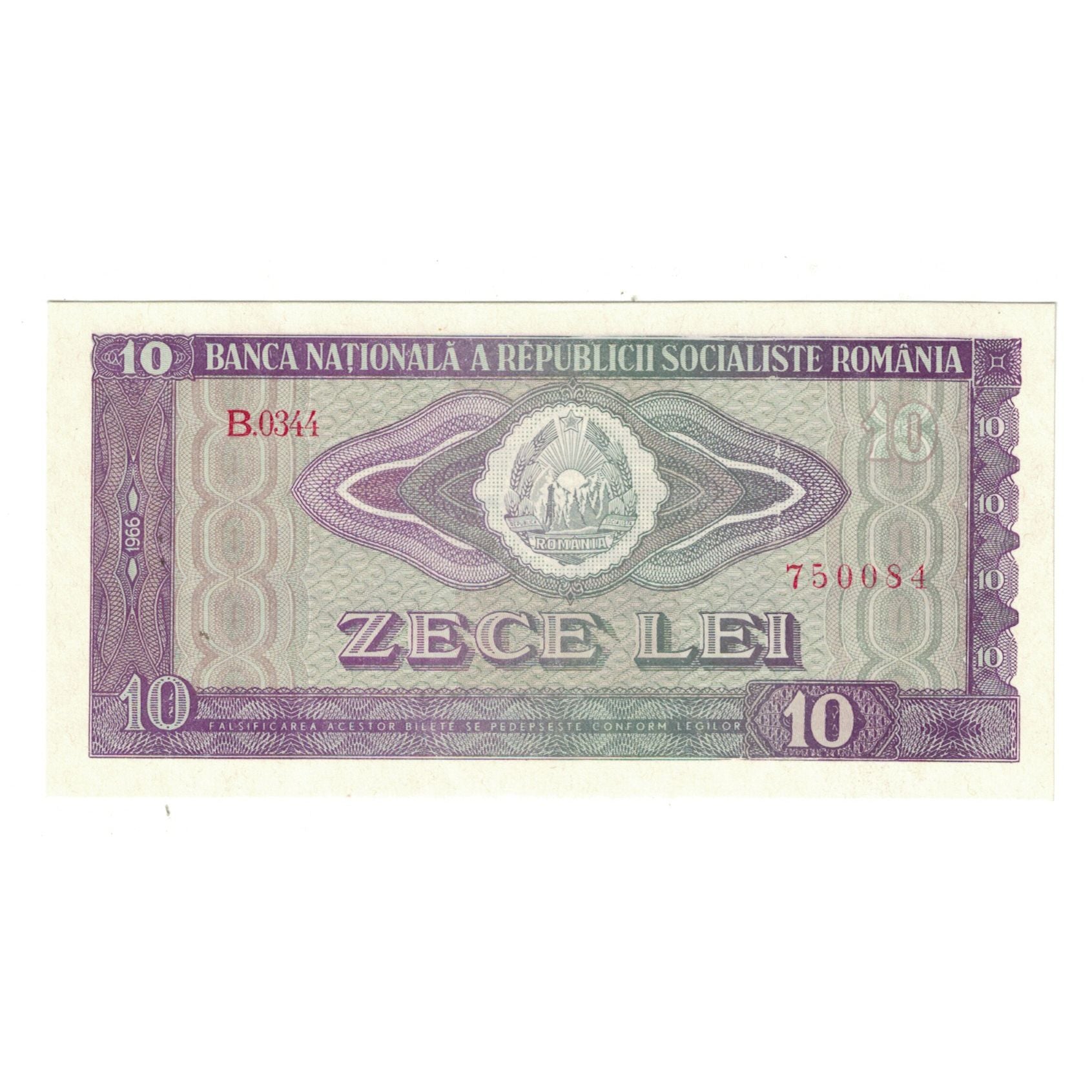 Banconote, Romania, 10 Lei, 1966, KM:94a, FDS