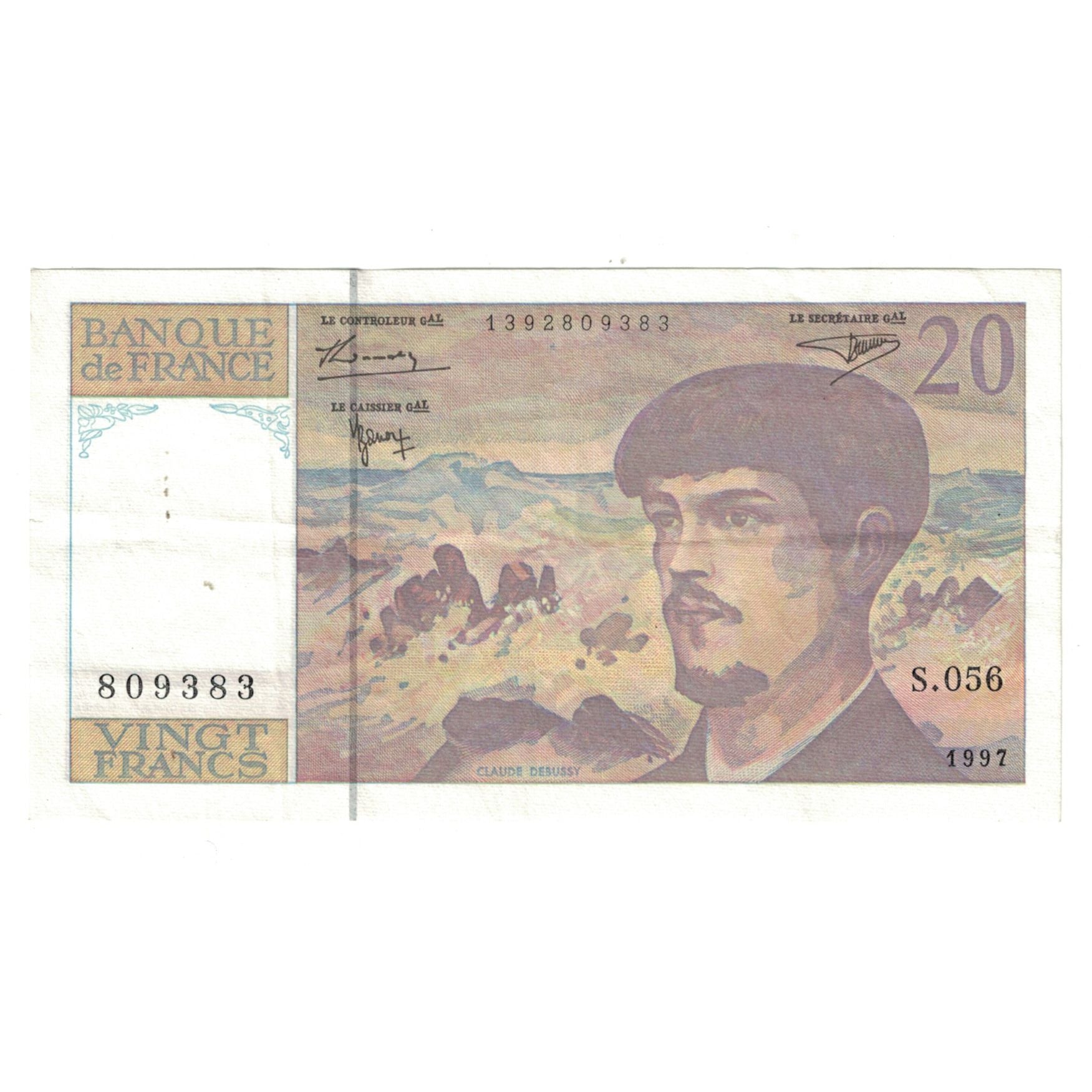 Frankreich, 20 Francs, Debussy, 1997, S.056809383, VZ, Fayette:66TER2a56