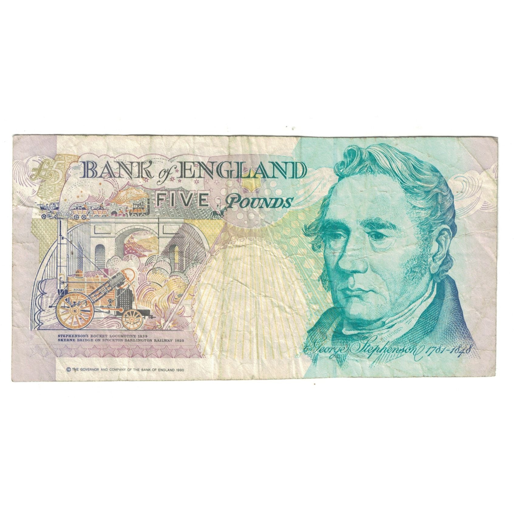 Banknote, Great Britain, 5 Pounds, undated (1991-1998), KM:382b, VF(30-35)