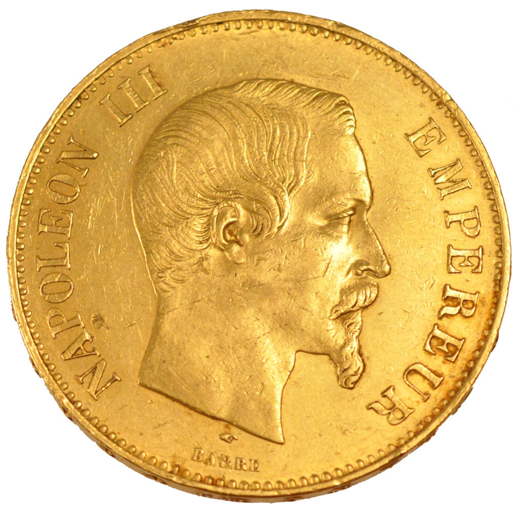FRANCE, Napoléon III, 100 Francs, 1857, Paris, KM #786.1, AU(50-53), Gold, G...