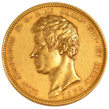 ITALIAN STATES, 100 Lire, 1834, Torino, KM #133.1, AU(50-53), Gold, 34, 32.22