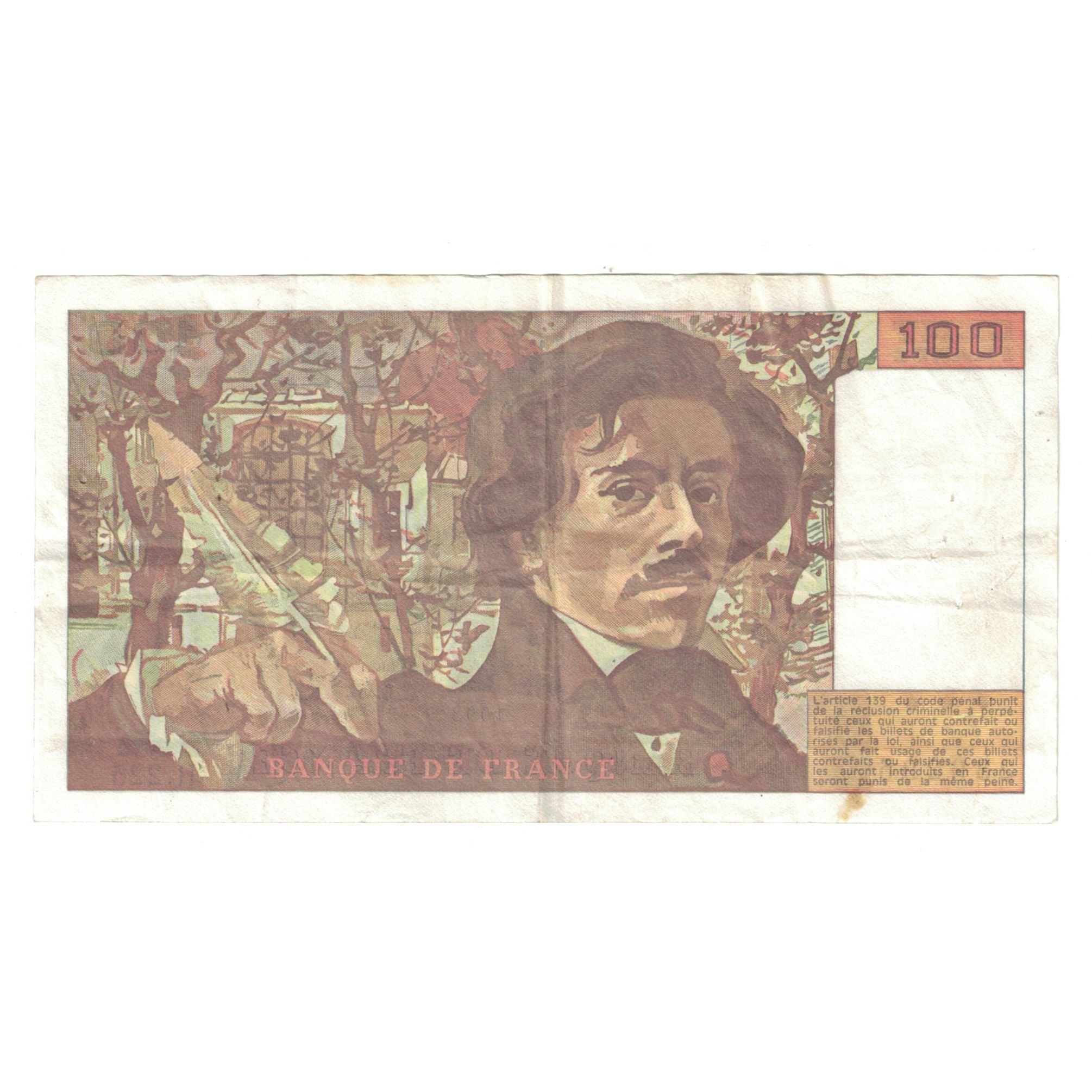 Frankrijk, 100 Francs, Delacroix, 1993, H.225239295, TTB, Fayette:69bis8c