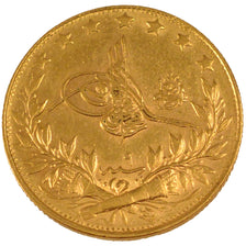 TURKEY, 100 Kurush, 1917, Qustantiniyah, KM #776, EF(40-45), Gold, 7.21