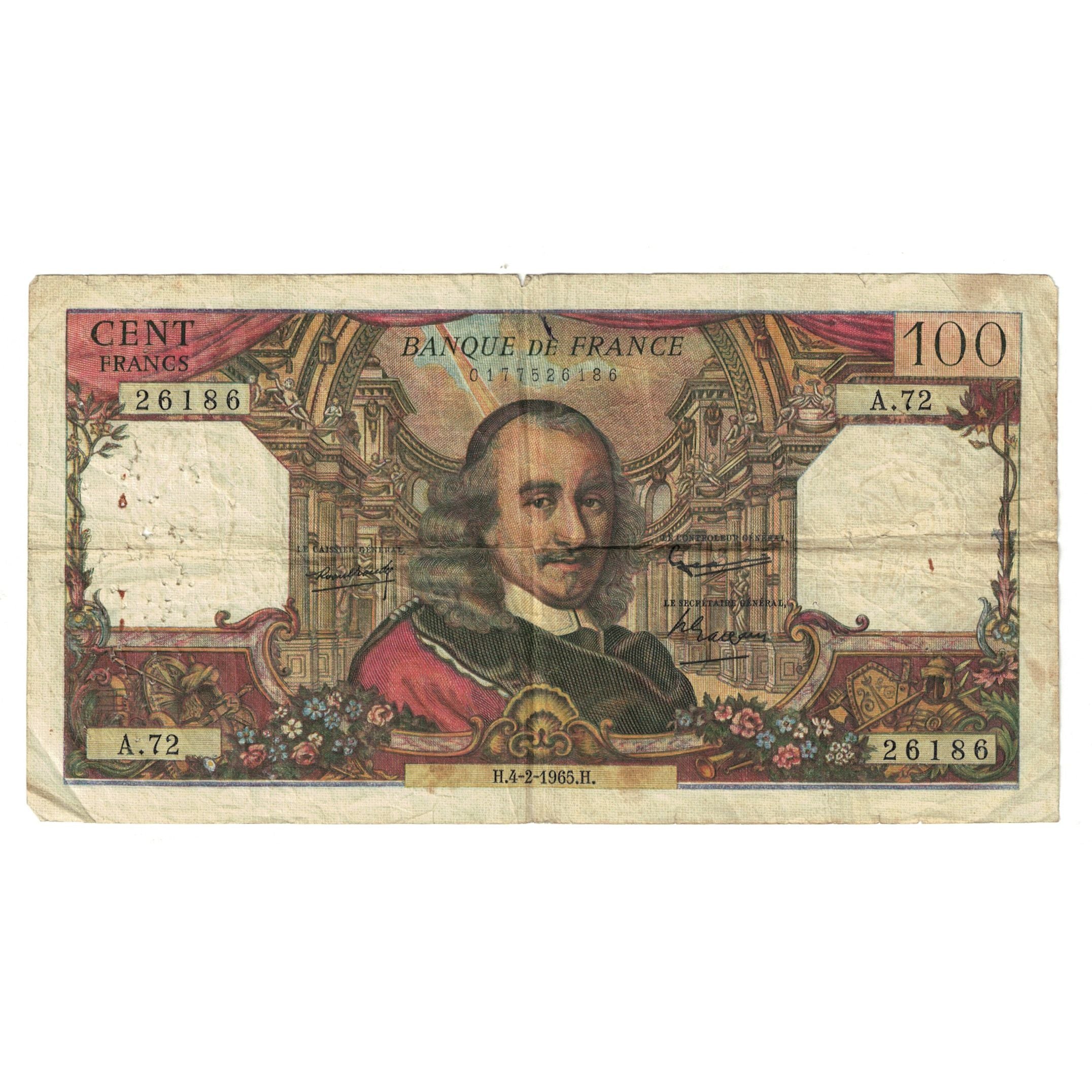 Frankrijk, 100 Francs, Corneille, 1965, A.7226186, TB, Fayette:65.06, KM:149a