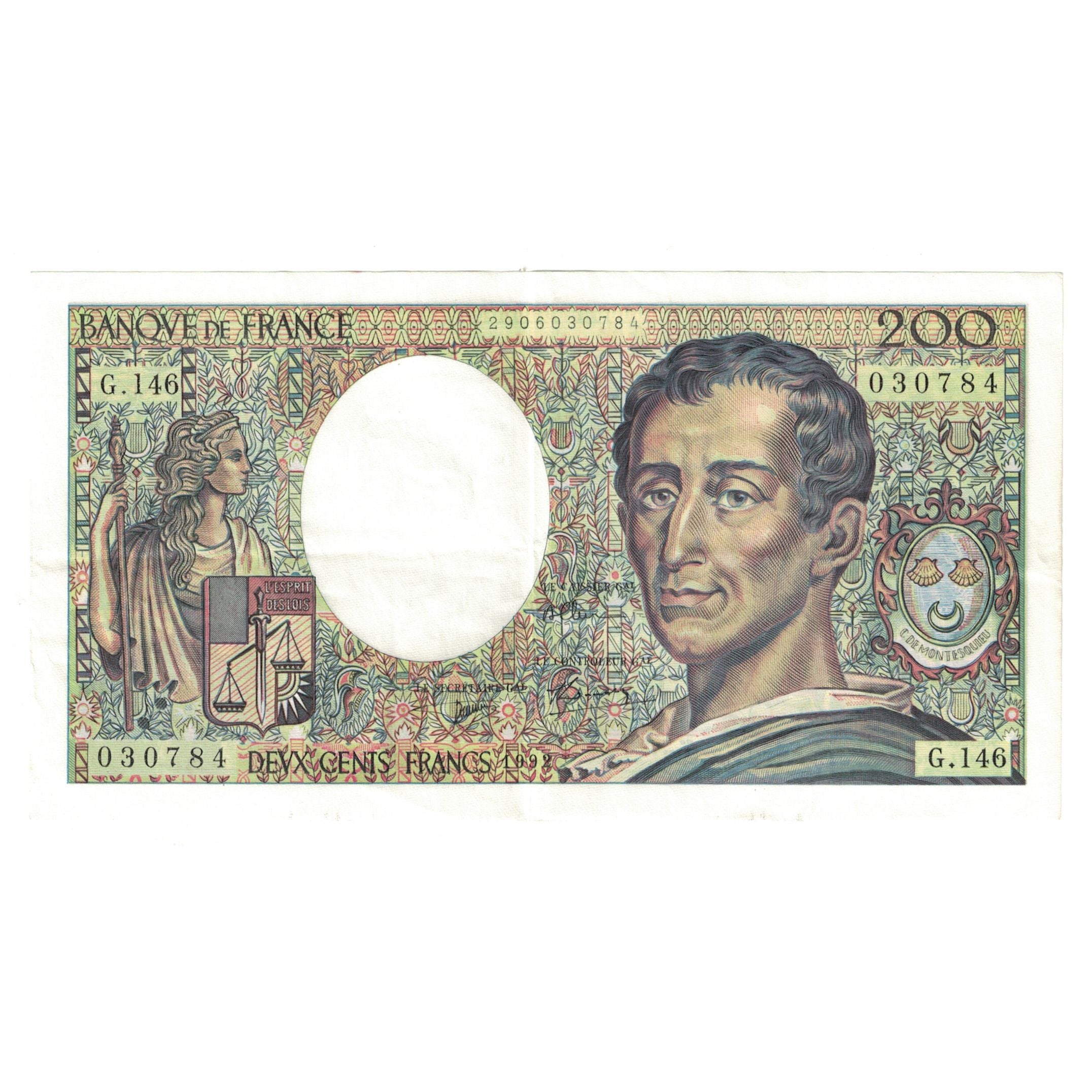 Francia, 200 Francs, Montesquieu, 1992, G.146030784, BB, Fayette:70.12c, KM:155d