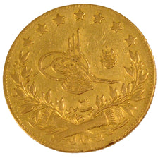 TURKEY, 100 Kurush, 1906, Qustantiniyah, KM #730, EF(40-45), Gold, 6.95