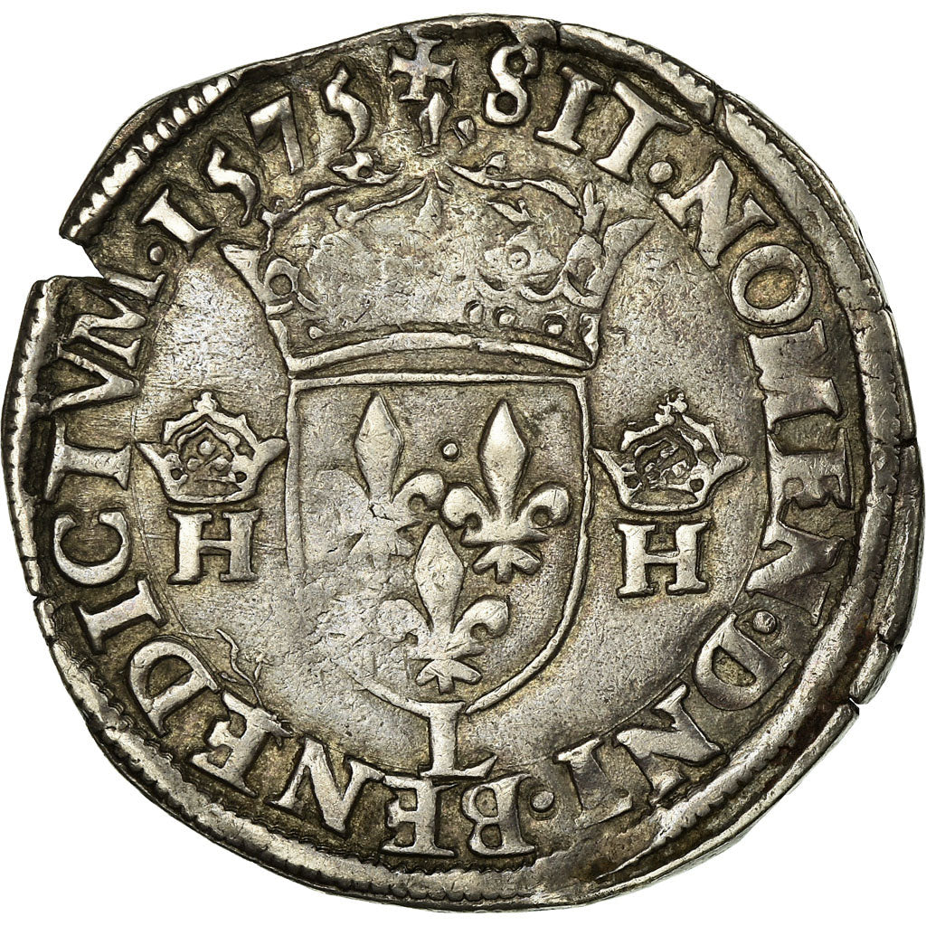 Coin, France, Teston, 1575, Bayonne, EF(40-45), Silver, Duplessy:1126