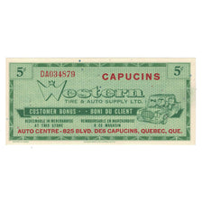 Banknote, Canada, 5 Dollars, CAPUCINS WESTERN AUTO CENTRE BONUS, AU(55-58)