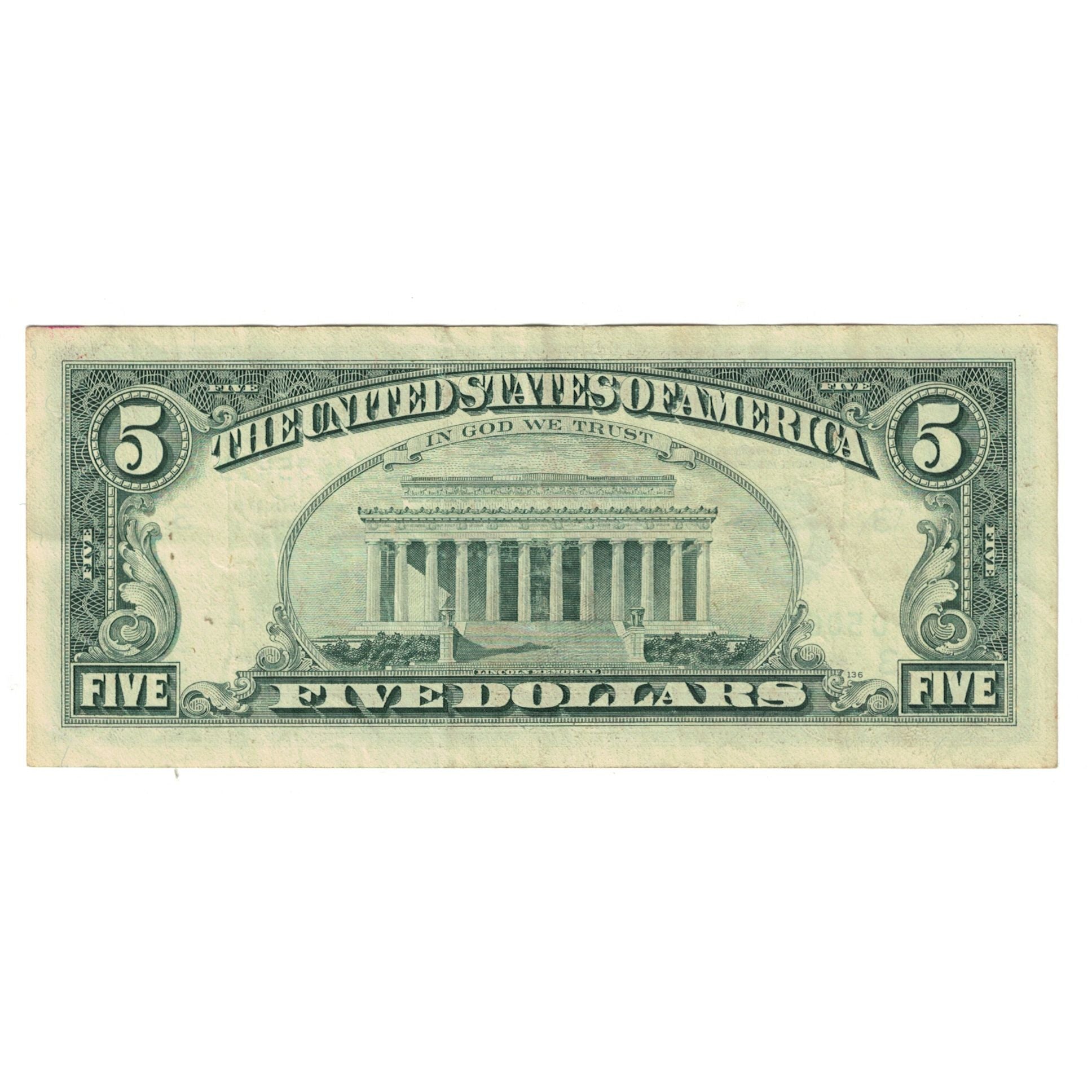Biljet, Verenigde Staten, Five Dollars, 1988, TTB