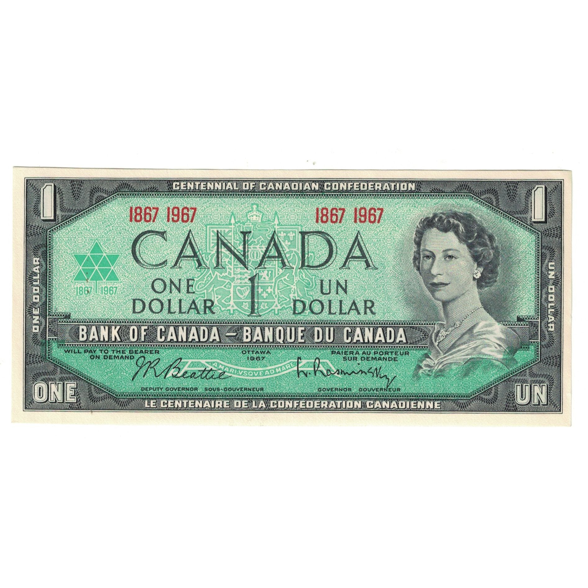 Banknote, Canada, 1 Dollar, 1967, 1967, KM:84b, AU(55-58)
