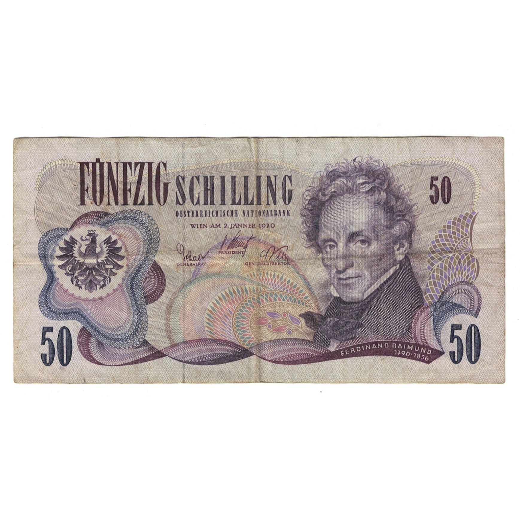 Banknote, Austria, 50 Schilling, 1970, 1970-02-02, KM:143a, VF(30-35)