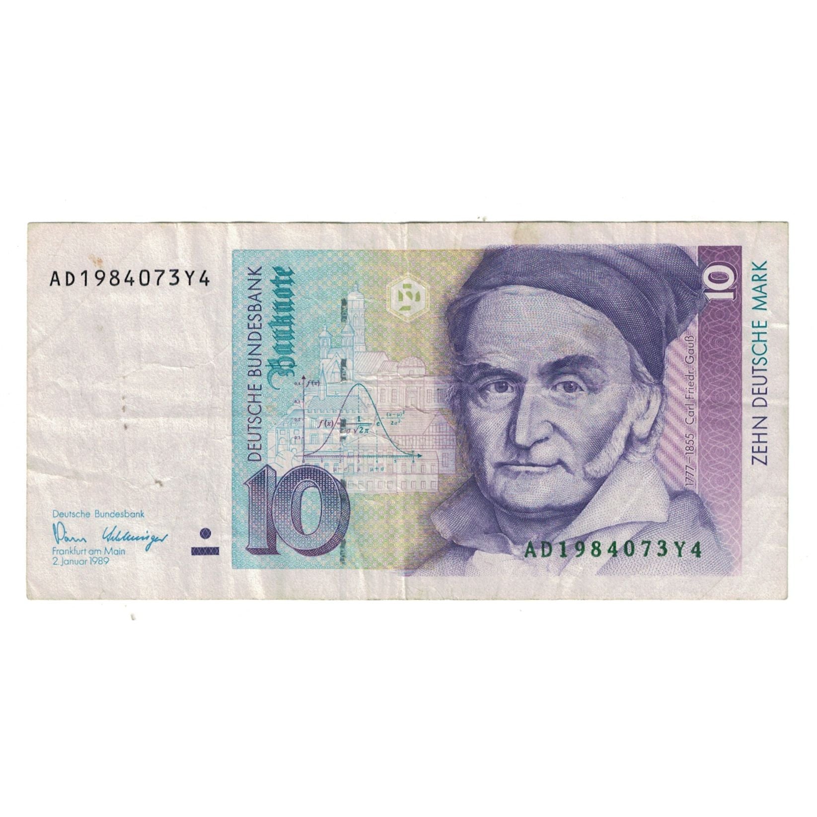 Biljet, Federale Duitse Republiek, 10 Deutsche Mark, 1989-1991, 1989-01-02