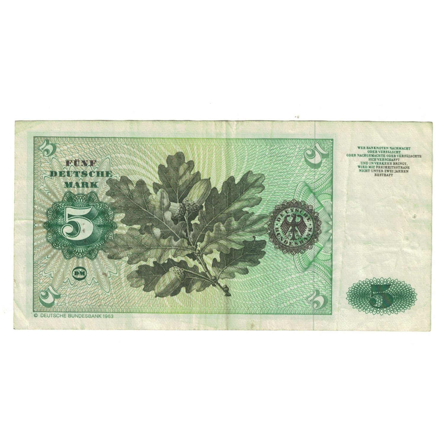 Geldschein, Bundesrepublik Deutschland, 5 Deutsche Mark, 1980, 1980-01-02
