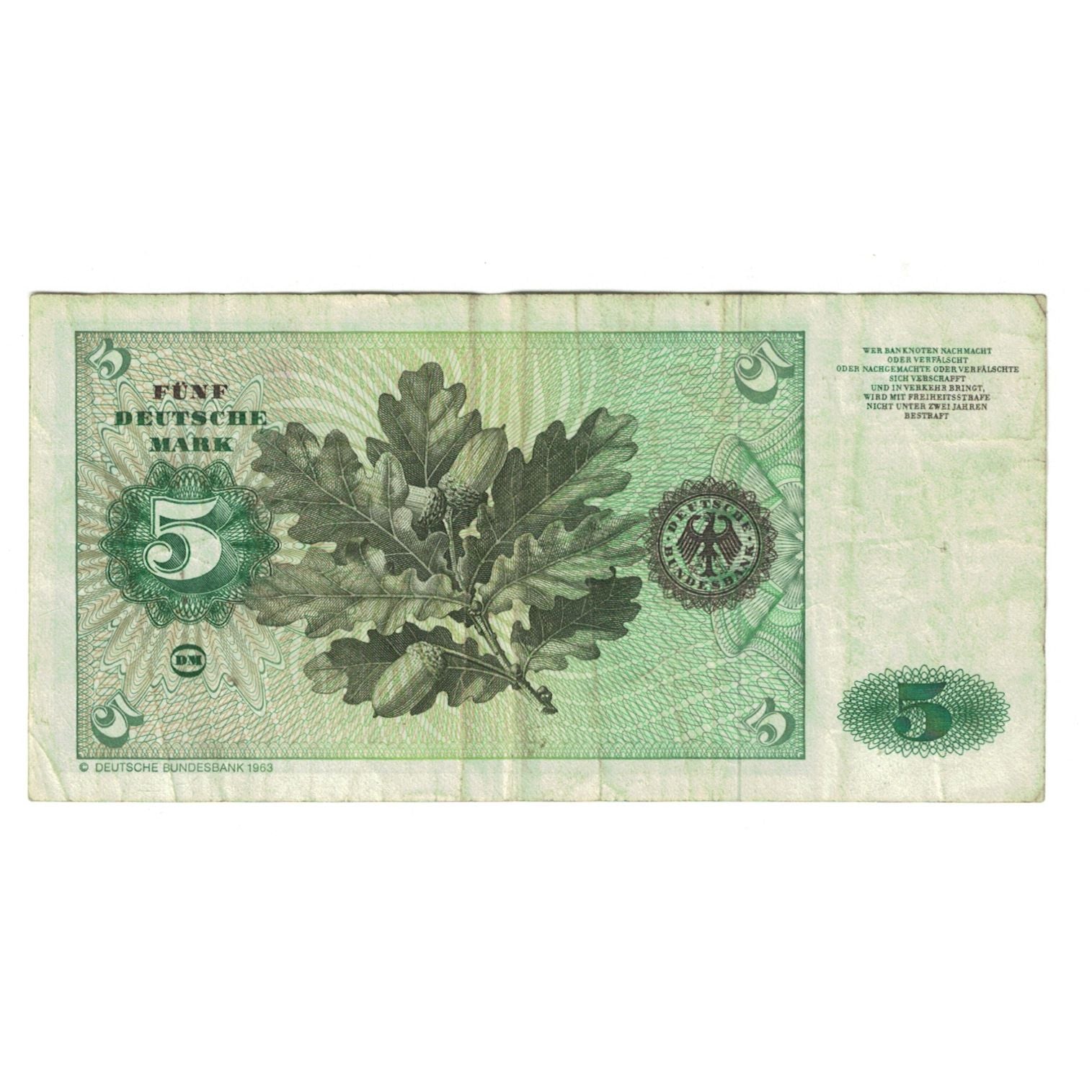 Banconote, GERMANIA - REPUBBLICA FEDERALE, 5 Deutsche Mark, 1980, 1980-01-02