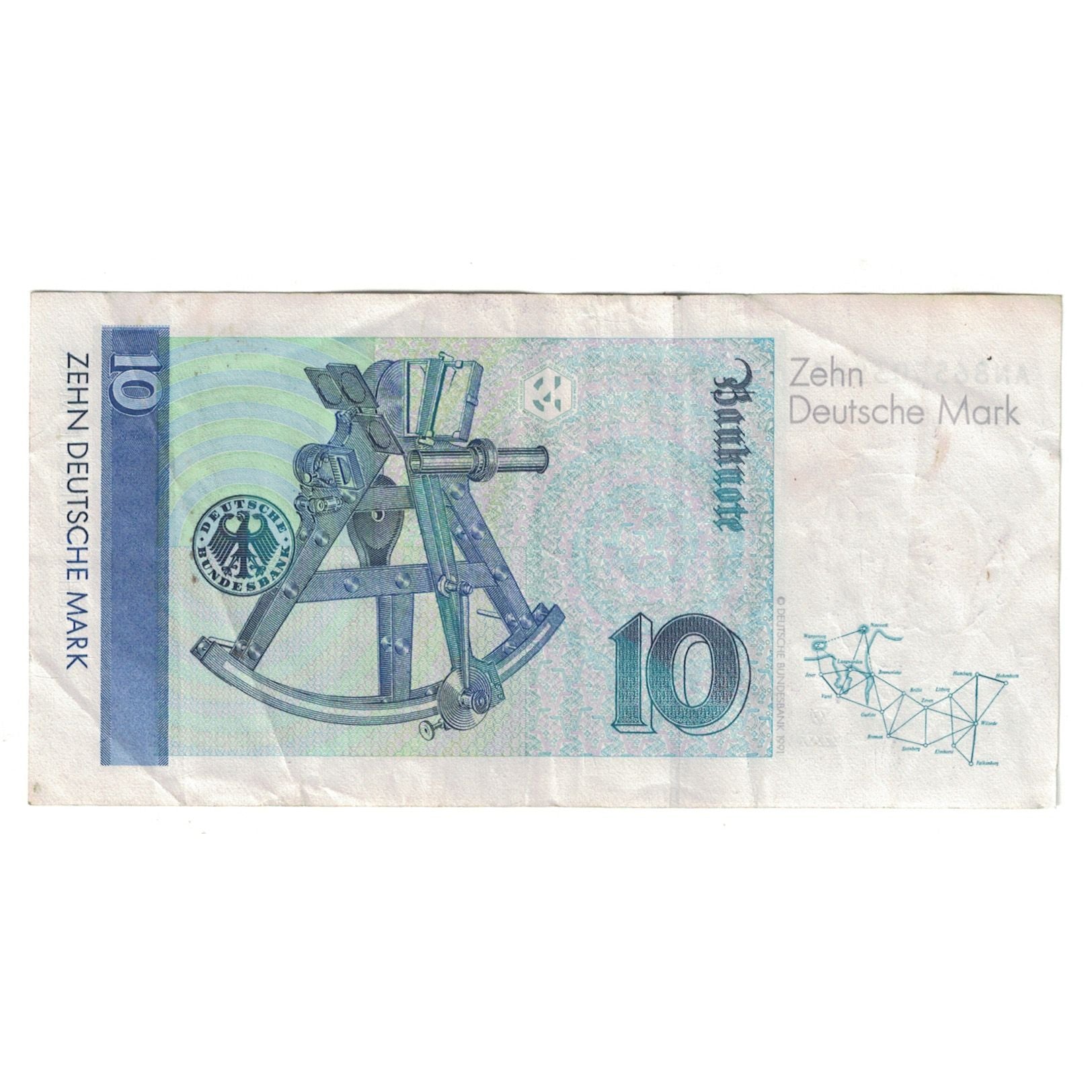 Billet, République fédérale allemande, 10 Deutsche Mark, 1989-1991