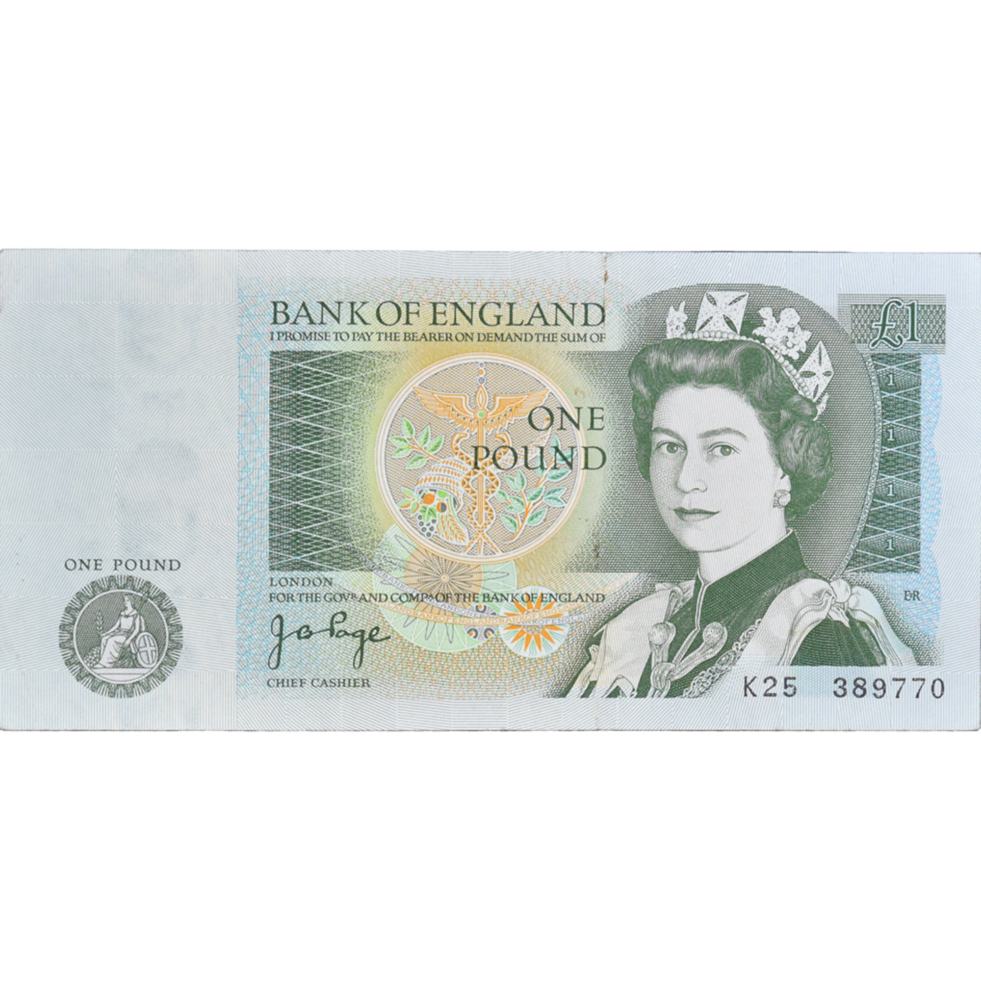 Banknote, Great Britain, 1 Pound, KM:377b, EF(40-45)