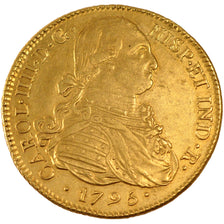 COLOMBIA, 8 Escudos, 1795, Popayan, KM #62.2, AU(50-53), Gold, 26.97
