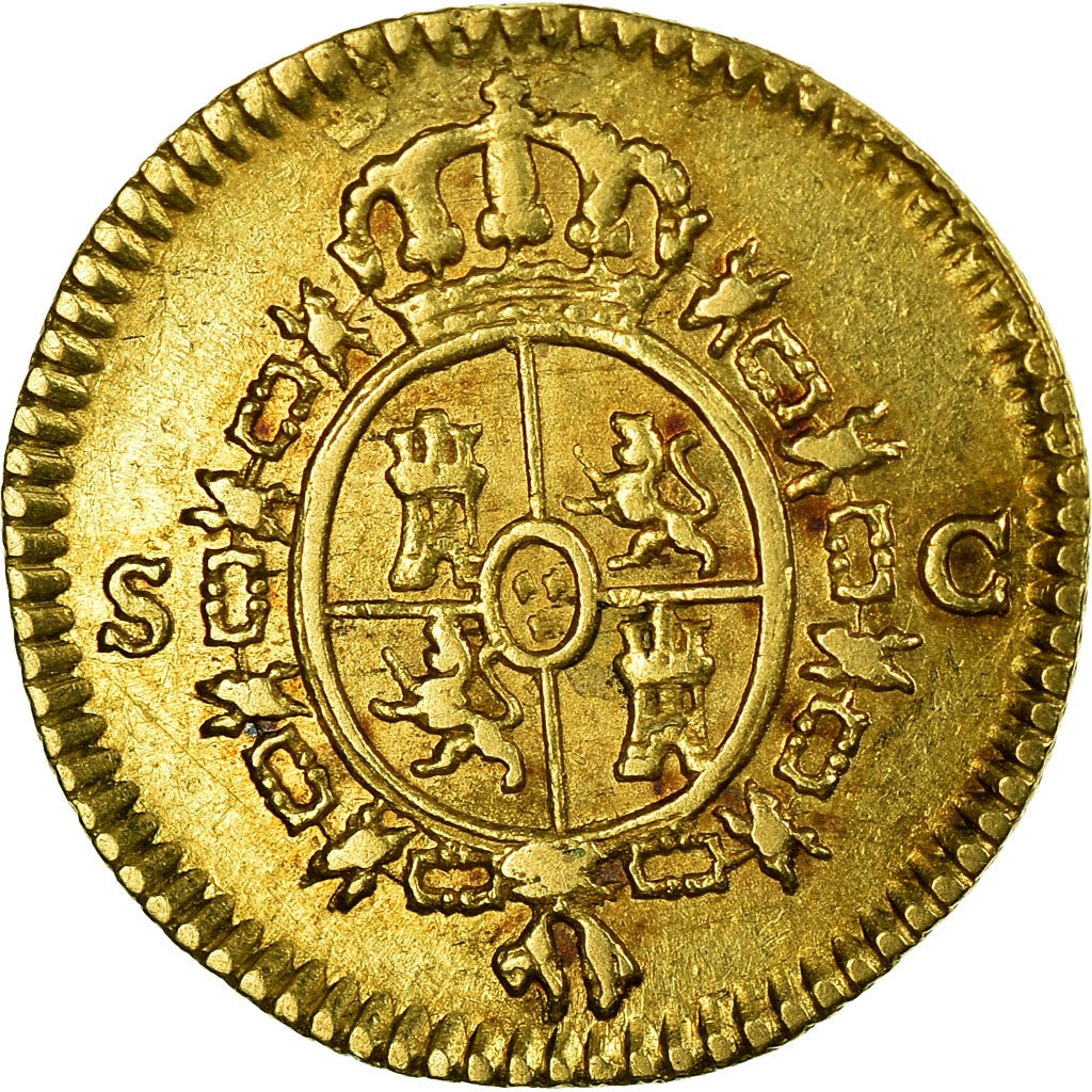 Moneta, Spagna, Charles III, 1/2 Escudo, 1788, Seville, BB, Oro, KM:425.2