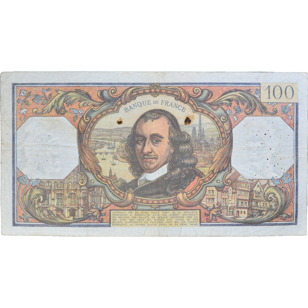 France, 100 Francs, Corneille, 1974, X.79919298, VF(30-35), Fayette:65.45