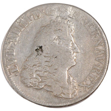 FRANCE, 1/4 Écu de Flandre, 1/4 ECU, 1688, Lille, KM #260.2, VF(20-25), Silver, 