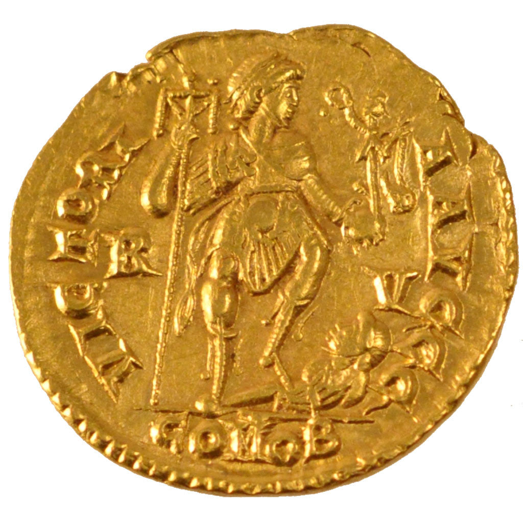 Coin, Honorius, Solidus, Ravenna, AU(55-58), Gold, RIC:1319