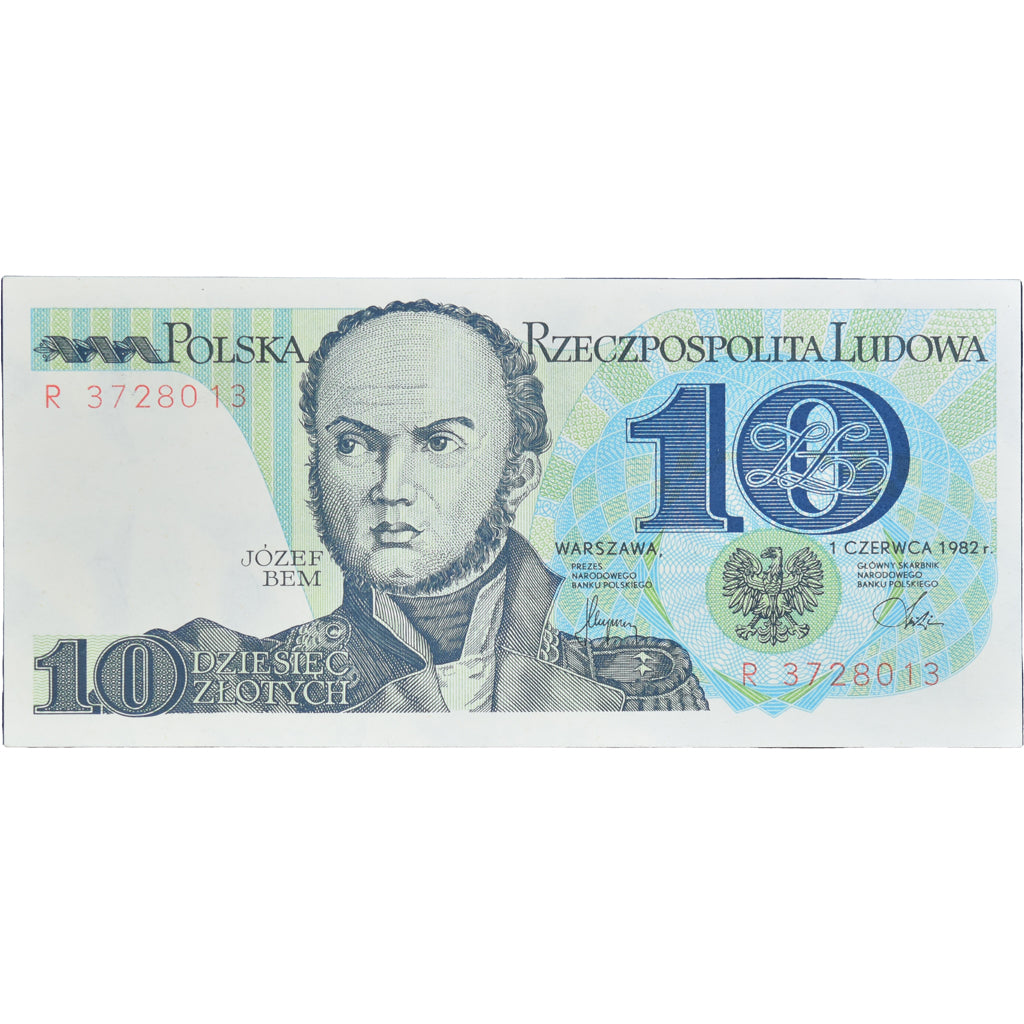 Geldschein, Polen, 10 Zlotych, 1982, 1982-06-01, KM:148a, UNZ