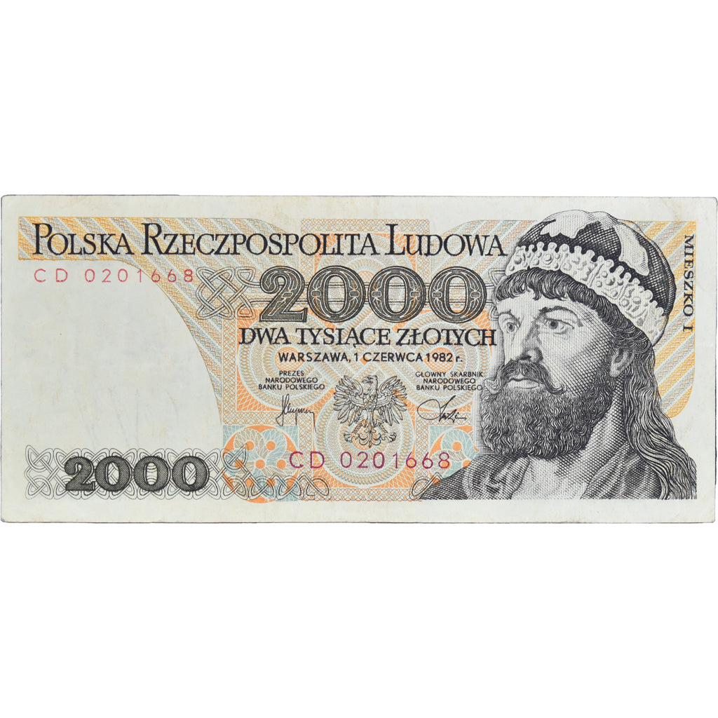 Banknote, Poland, 2000 Zlotych, 1982, 1982-06-01, KM:147b, EF(40-45)