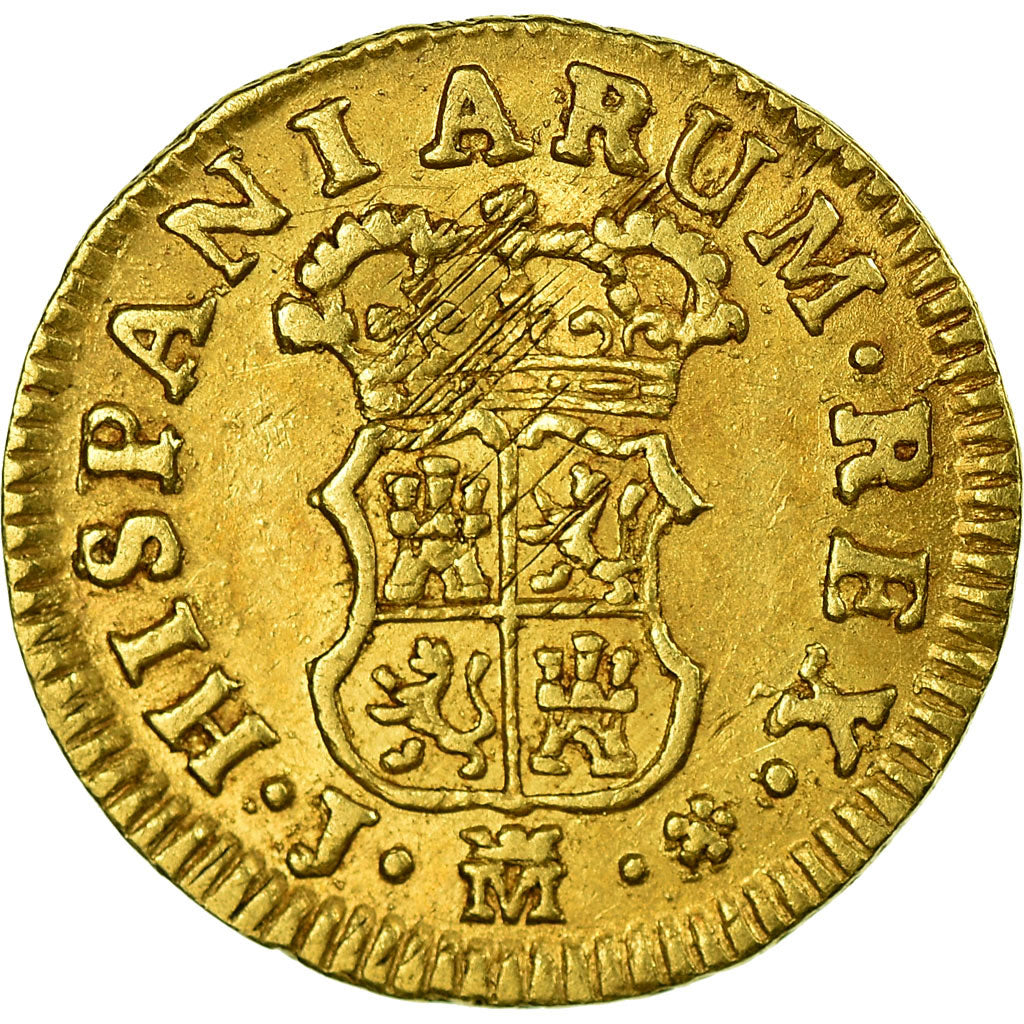Coin, Spain, Ferdinand VI, 1/2 Escudo, 1759, Madrid, EF(40-45), Gold, KM:378