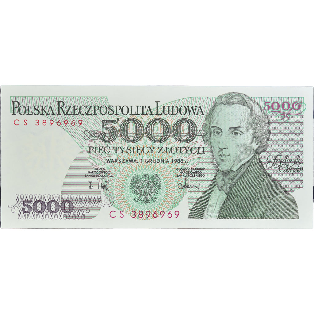 Billet, Pologne, 5000 Zlotych, 1988, 1988-12-01, KM:150c, NEUF