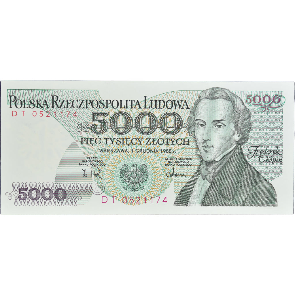 Billet, Pologne, 5000 Zlotych, 1988, 1988-12-01, KM:150c, NEUF