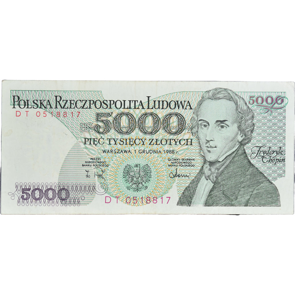 Banknote, Poland, 5000 Zlotych, 1988, 1988-12-01, KM:150c, EF(40-45)