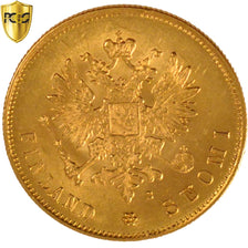 Finlandia, Nicholas II, 10 Markkaa, 1882, Helsinki, PCGS, MS62, SPL, Oro, KM:...