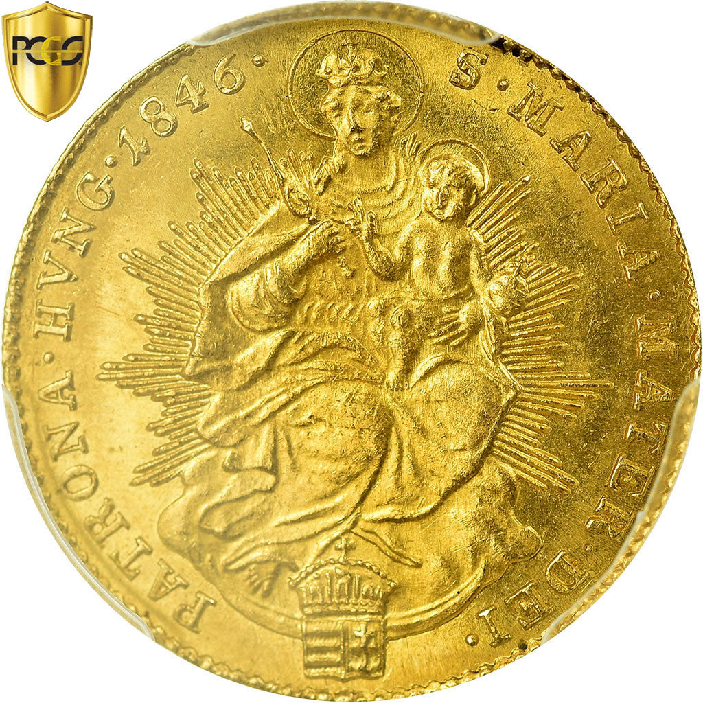 Coin, Hungary, Ferdinand V, Ducat, 1846, PCGS, MS62, MS(60-62), Gold, KM:425