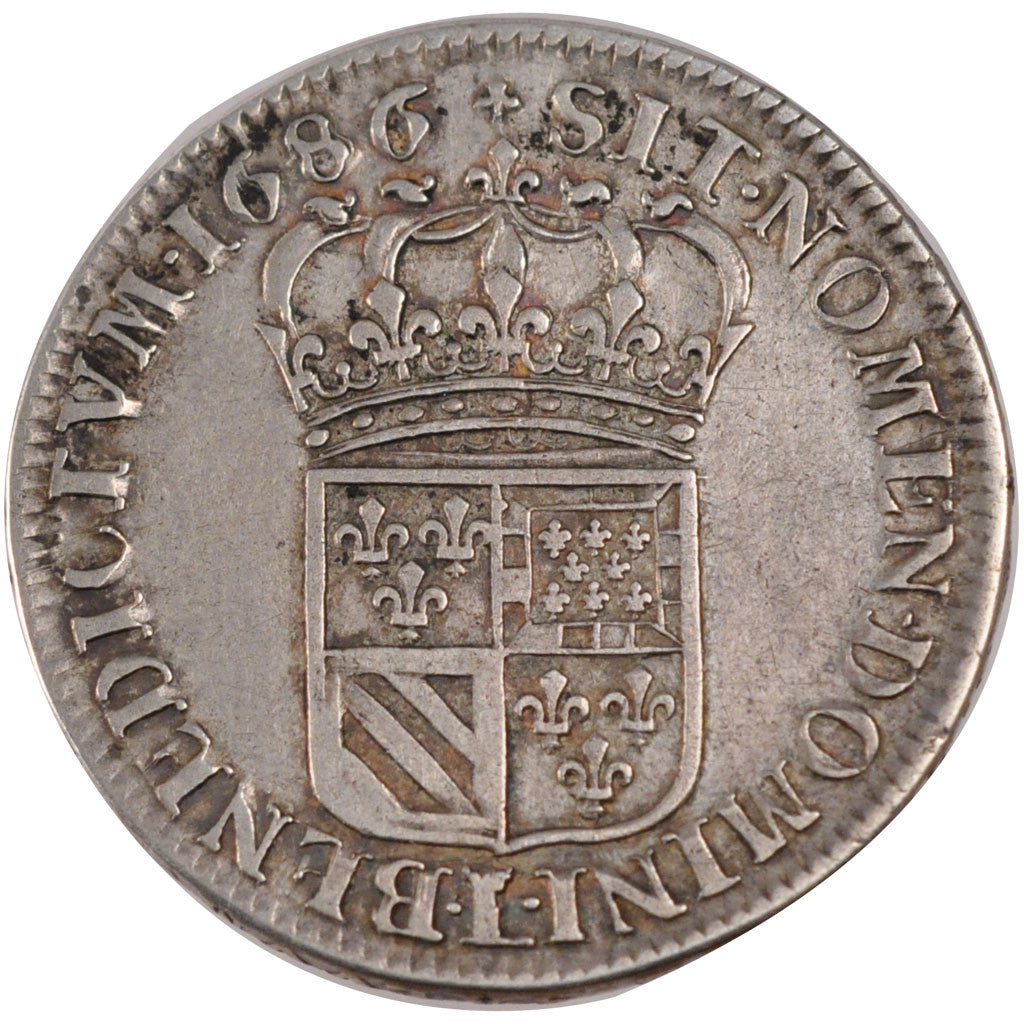 Munten, Frankrijk, Louis XIV, 1/2 Écu de Flandre, 1/2 Ecu, 1686, Lille, ZF+
