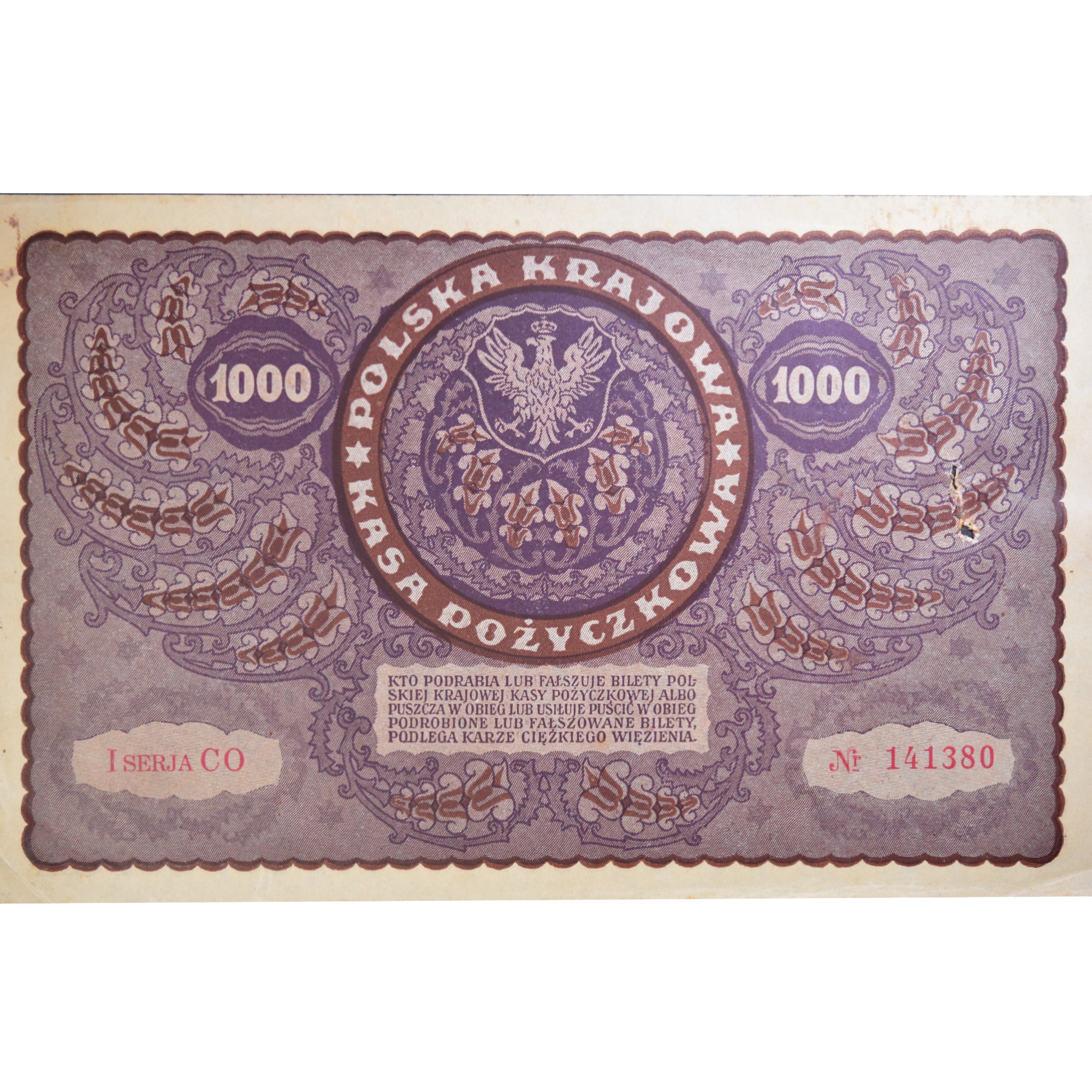 Banknote, Poland, 1000 Marek, 1919, 1919-08-23, KM:29, UNC(63)