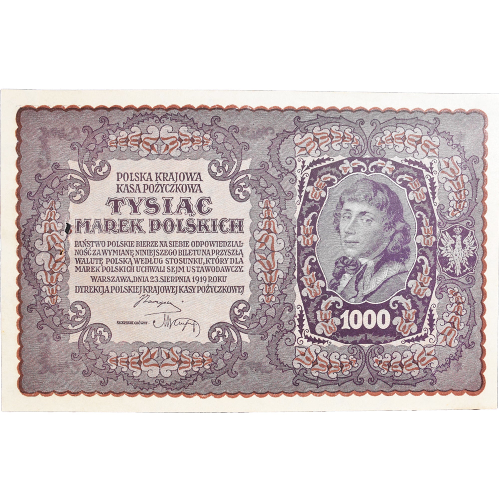 Banknote, Poland, 1000 Marek, 1919, 1919-08-23, KM:29, UNC(63)