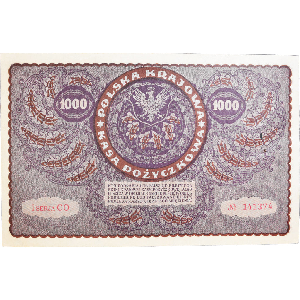 Banknote, Poland, 1000 Marek, 1919, 1919-08-23, KM:29, UNC(63)