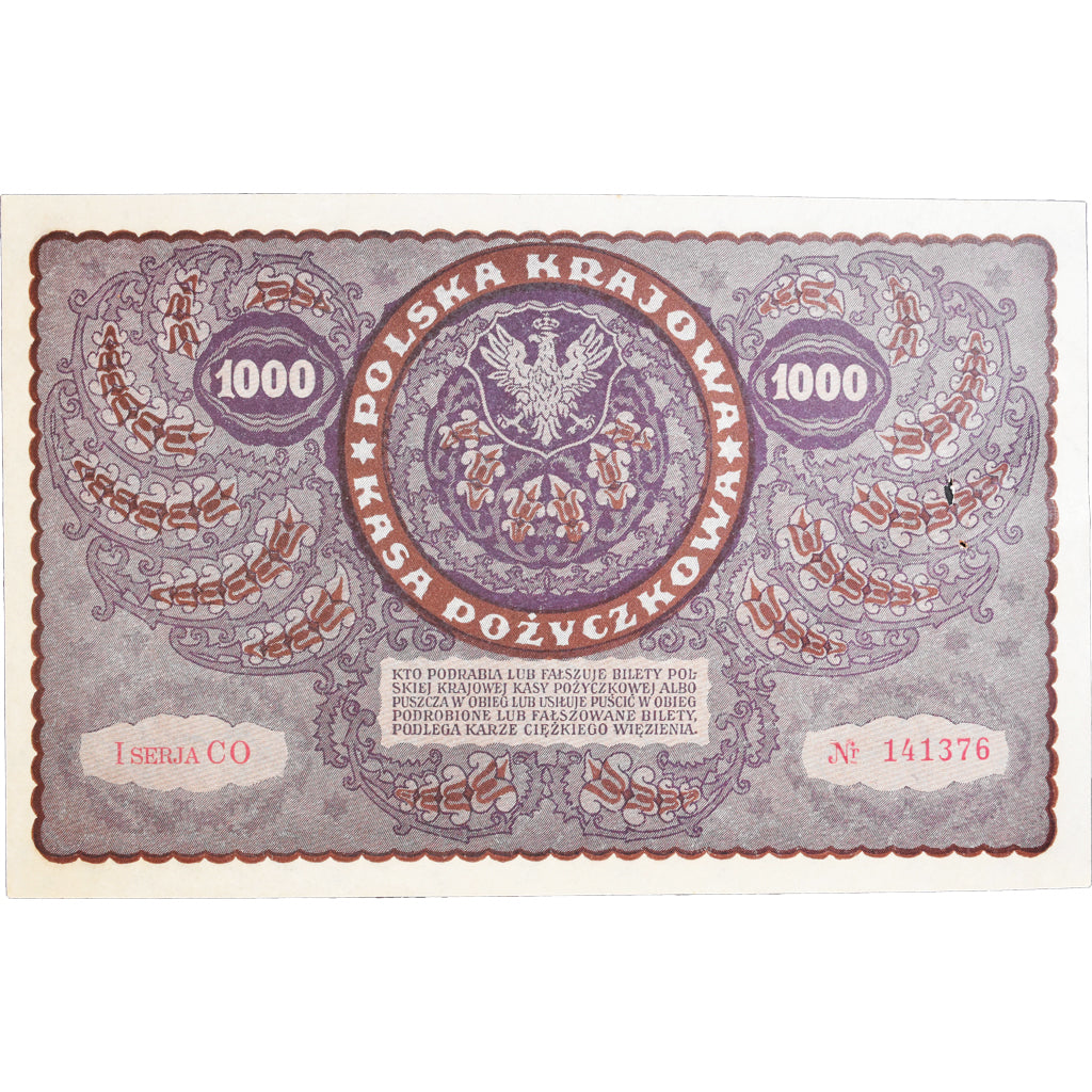 Banknote, Poland, 1000 Marek, 1919, 1919-08-23, KM:29, UNC(63)