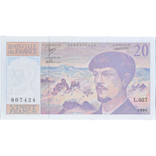 Francia, 20 Francs, Debussy, 1990, L.027807424, UNC, Fayette:66bis.1, KM:151d
