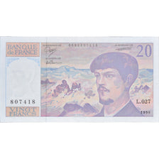 France, 20 Francs, Debussy, 1990, L.027807418, NEUF, Fayette:66bis.1, KM:151d