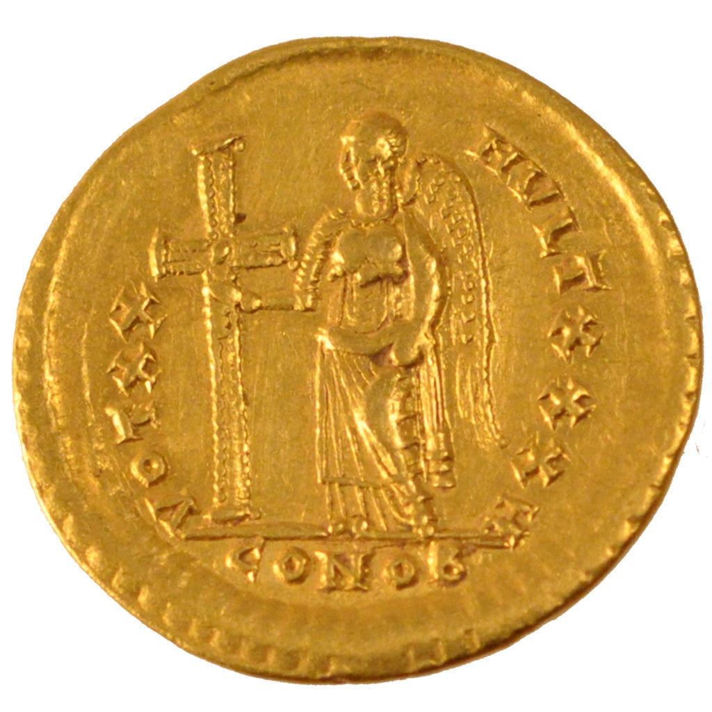 Theodosius I, Solidus, Constantinople, AU(50-53), Gold, RIC #225, 4.43