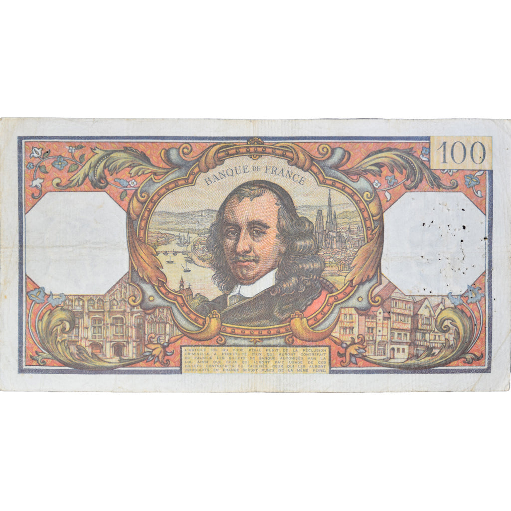 Francja, 100 Francs, Corneille, 1966, V20255395, VF(20-25), Fayette:65.15