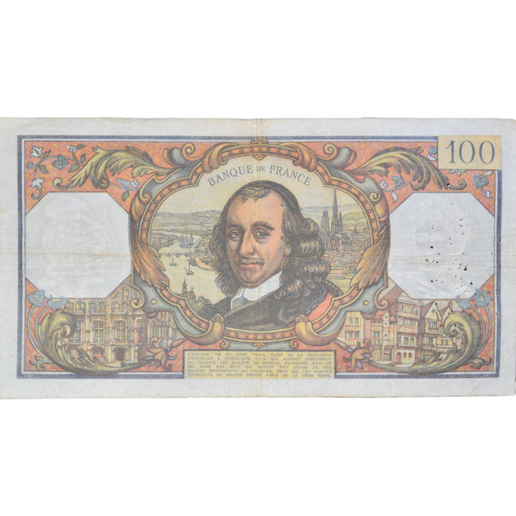 France, 100 Francs, Corneille, 1975, D.85603893, EF(40-45), Fayette:65.48