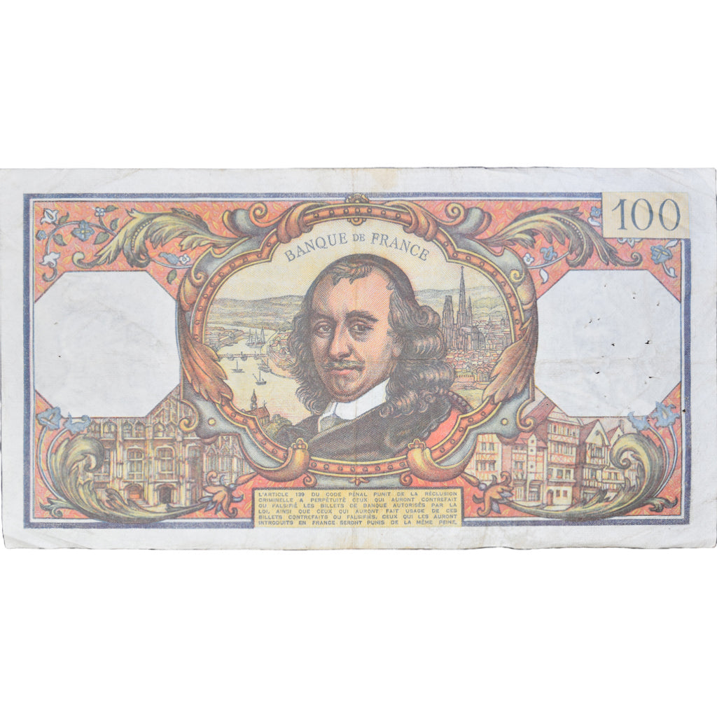 France, 100 Francs, Corneille, 1977, Q.105508600, VF(20-25), Fayette:65.57