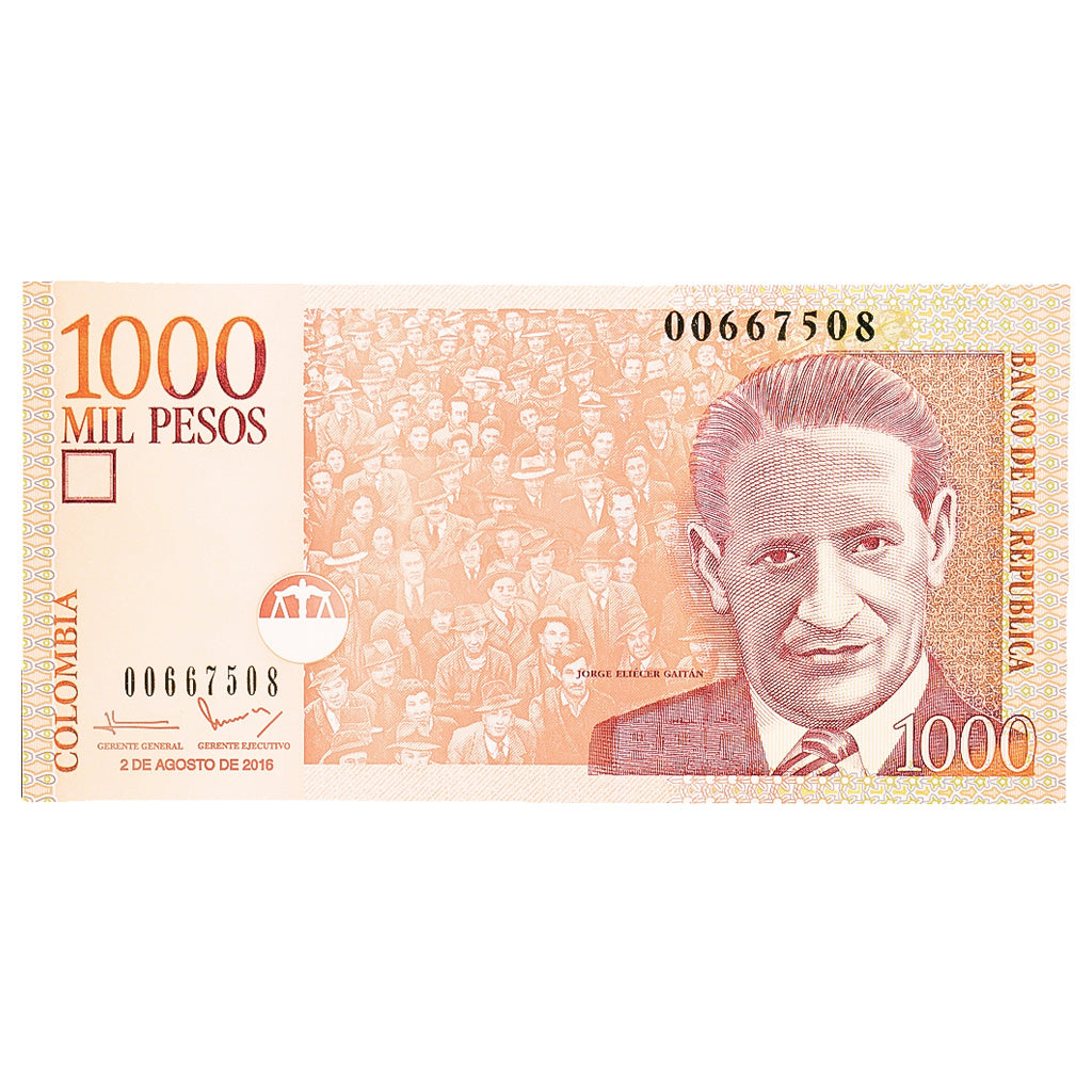 Nota, Colômbia, 1000 Pesos, 2016, 2016-08-02, UNC(65-70)