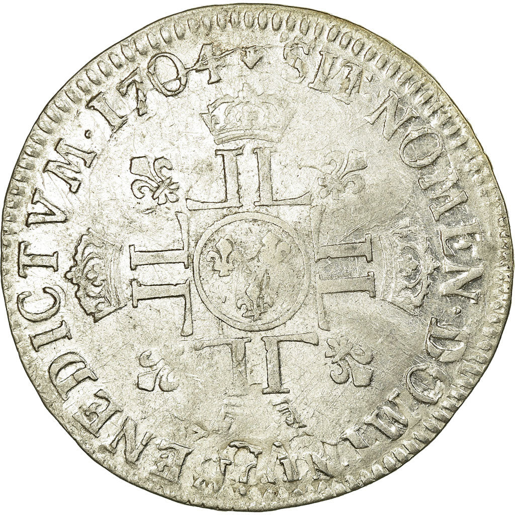 Monnaie, France, 1/2 Ecu, 1704, TB+, Argent, Gadoury:194